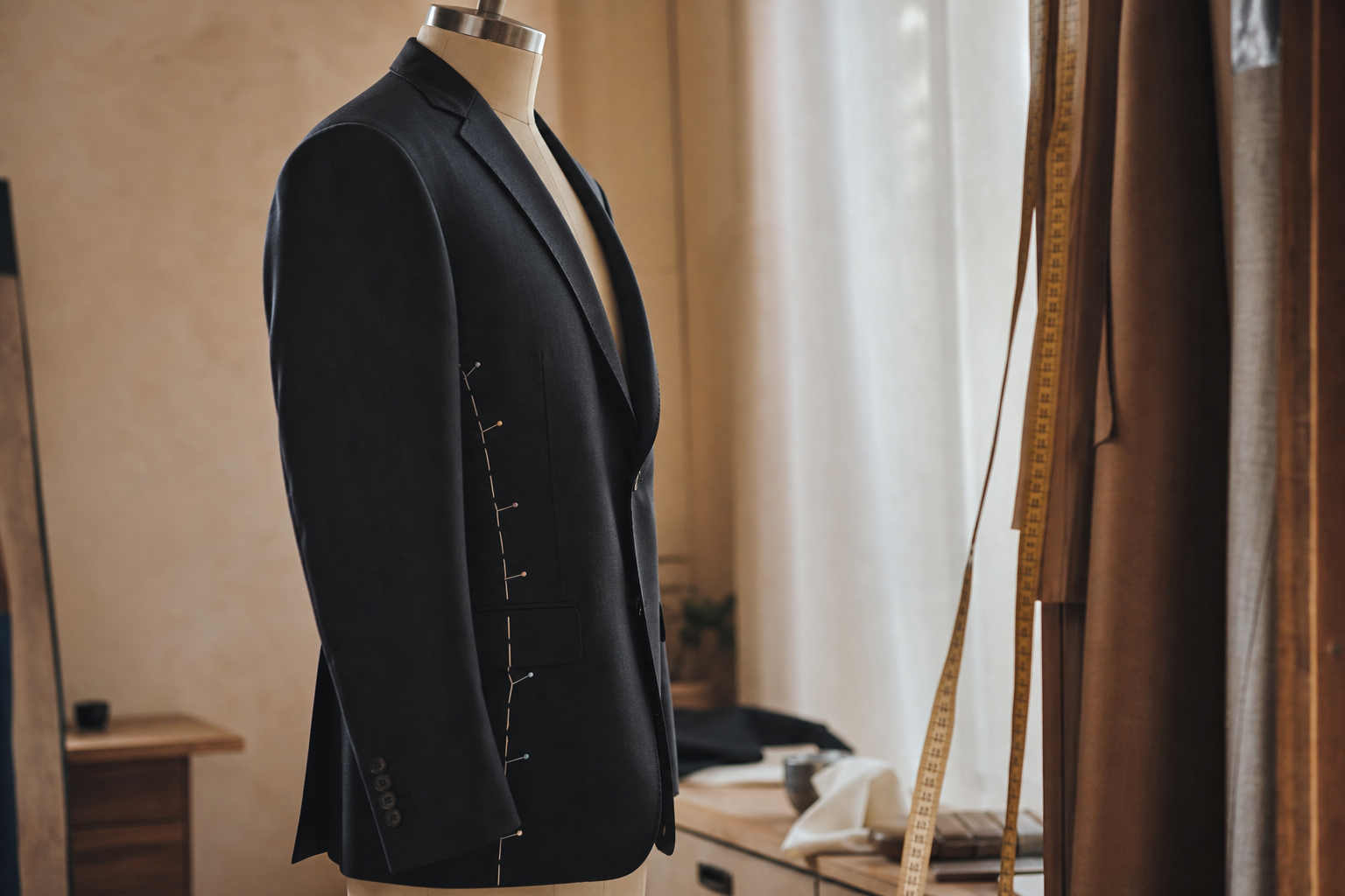 Pinning a trouser hem for alteration